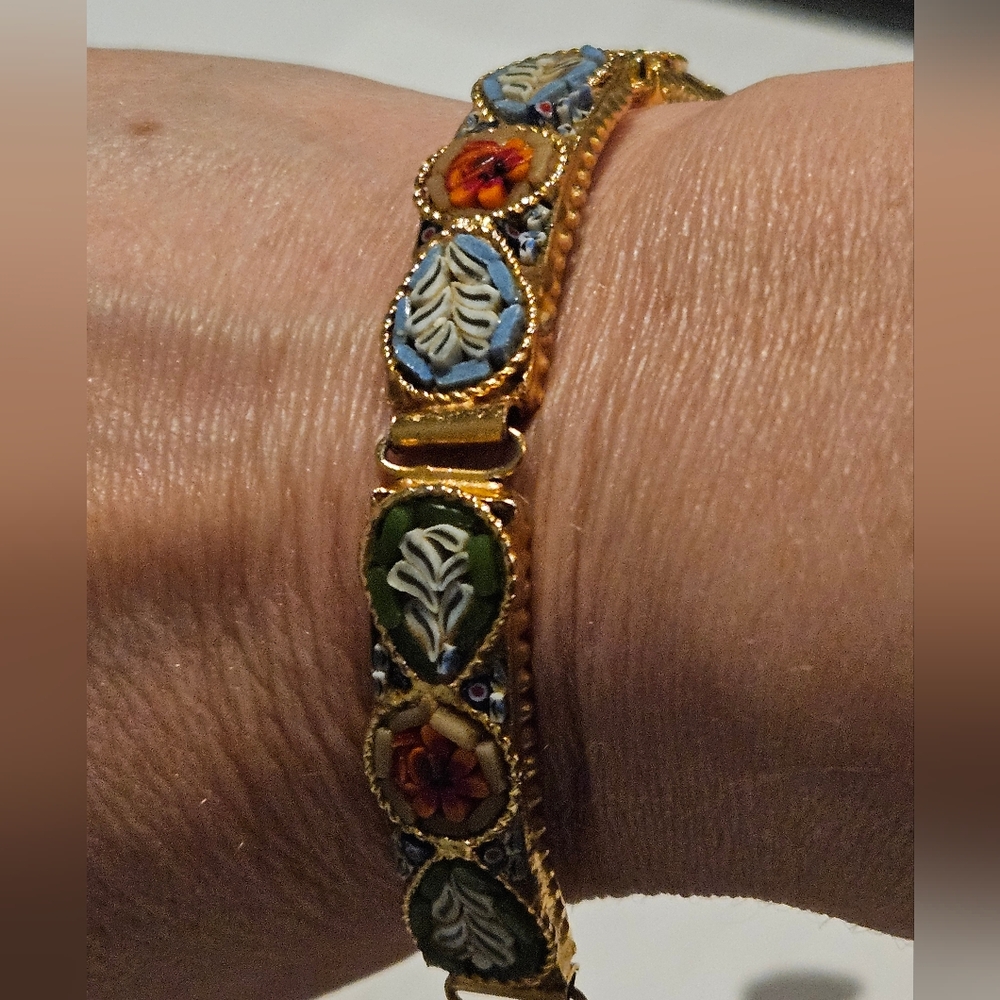 Vintage Italian Micro Mosaic Panel bracelet - Picture 3 of 9